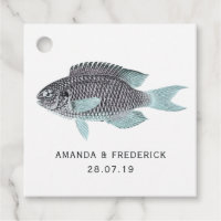 Blue and Gold Vintage Nautical Wedding Fish