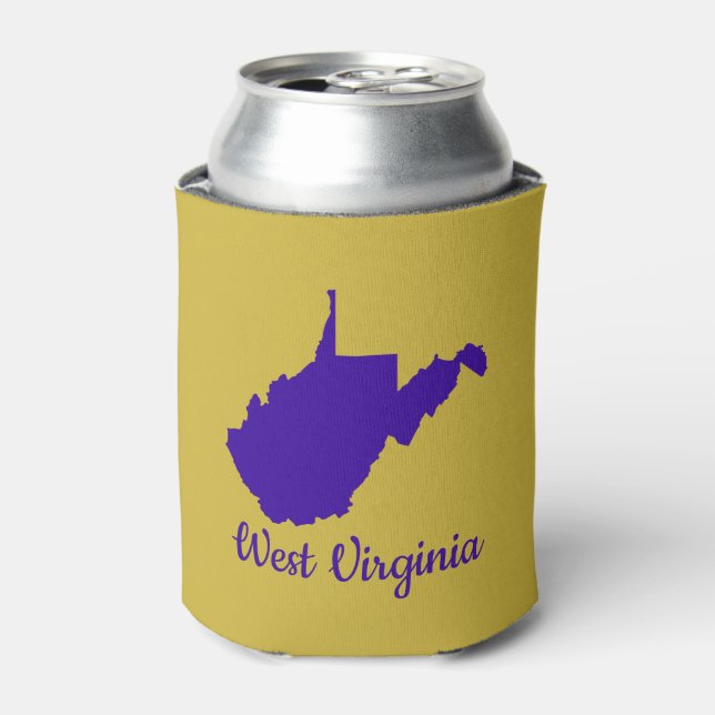 Blue and Gold West Virginia Can Cooler (Can Front)