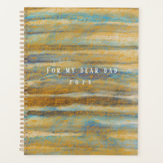 Blue and golden watercolour planner