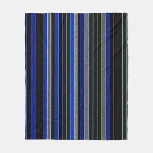 Blue and Granite Stripes Fleece Blanket