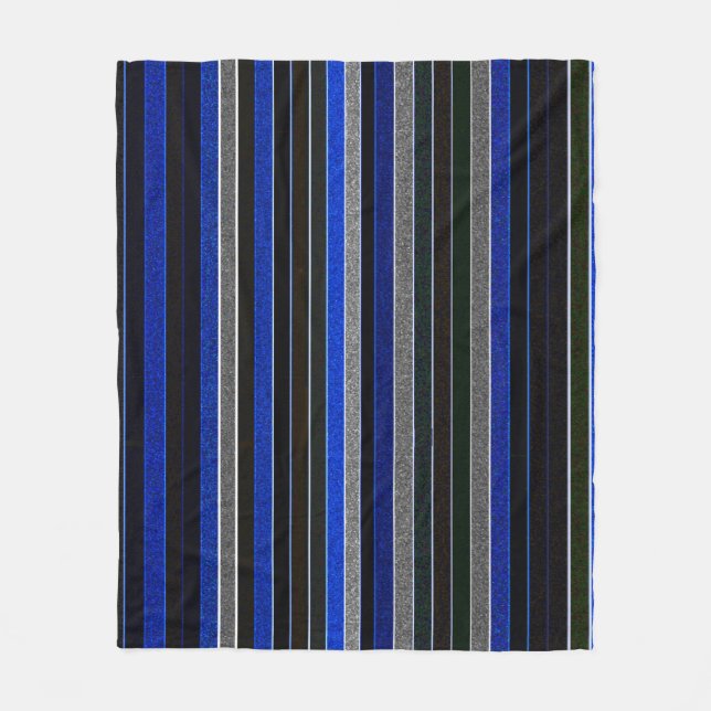 Blue and Granite Stripes Fleece Blanket (Front)