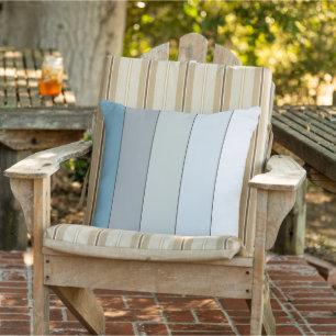 Blue And Gray Color Stripes On Watercolor Paper Cushion