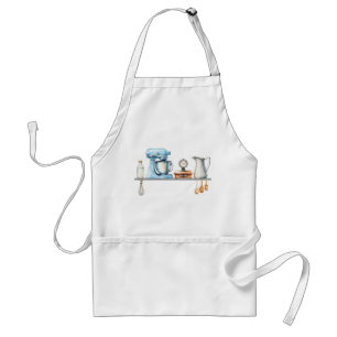 Blue and Gray Kitchen Utensils Standard Apron
