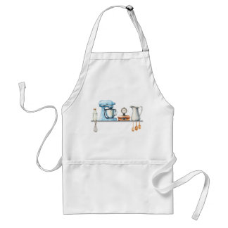 Blue and Gray Kitchen Utensils Standard Apron