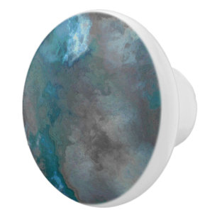 Blue and gray Marble Texture Ceramic Knob