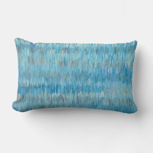 blue and gray painted design  artistic home decor lumbar cushion
