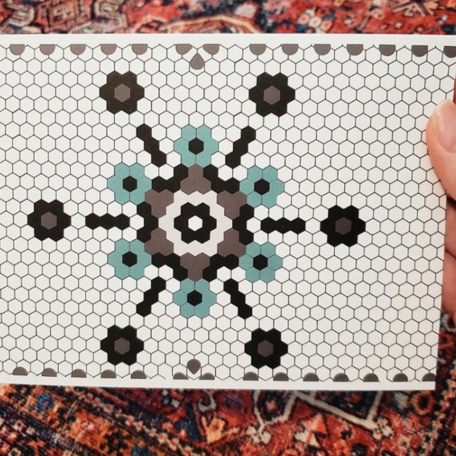 Blue and Gray Snowflake Tile Blank Holiday Card (Creator Uploaded)