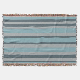 Blue and Gray striped Throw Blanket