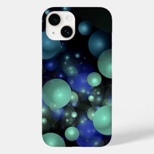 Blue and Green 3d Bubble Abstract Art Over Black Case-Mate iPhone 14 Case
