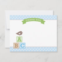 Blue and Green ABC Blocks Bird Baby Boy