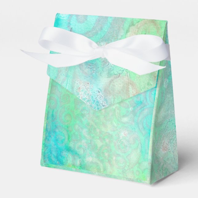 Blue and Green Abstract Art Favour Box (Front Side)
