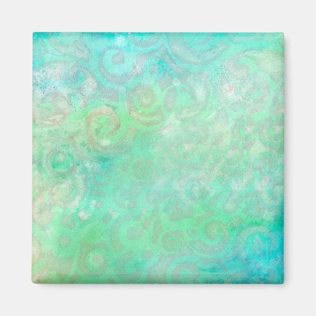Blue and Green Abstract Art Magnet (Front)