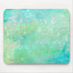 Blue and Green Abstract Art Mouse Pad