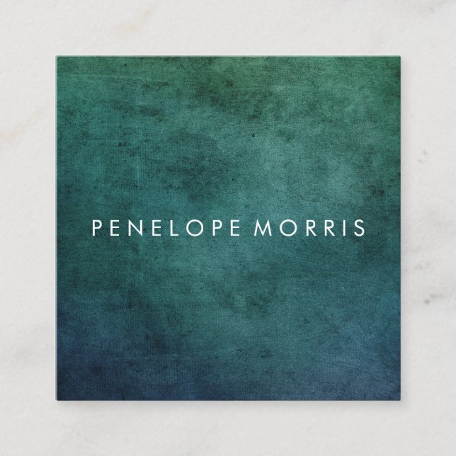 Blue and Green Abstract Beauty Stylist   Square Business Card (Front)