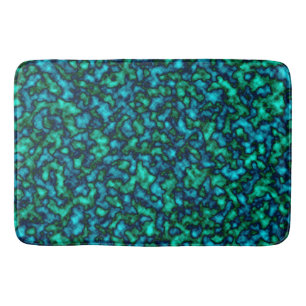 Blue and Green Abstract Pattern Bath Mat