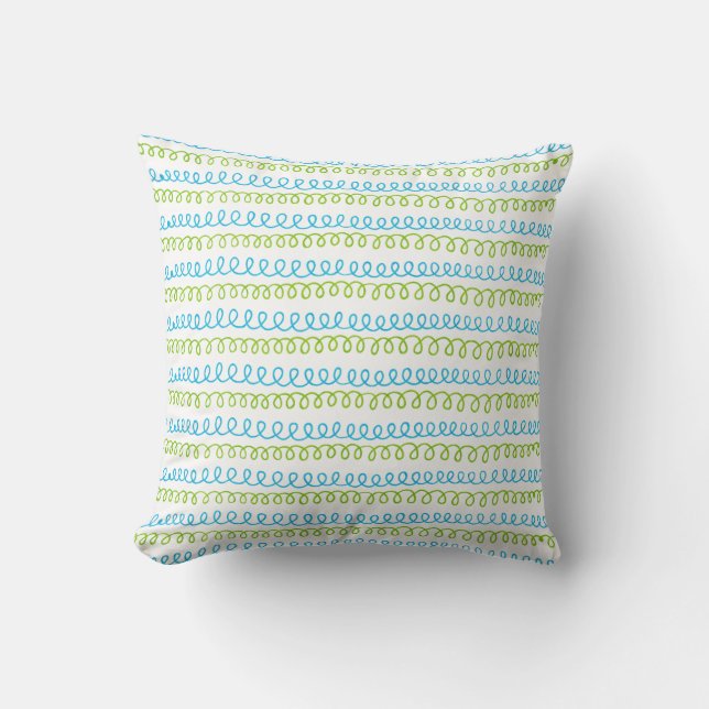 Blue and Green abstract pattern Cushion (Front)