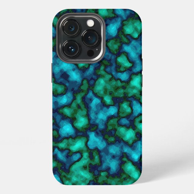 Blue and Green Abstract Pattern  iPhone Case (Back)