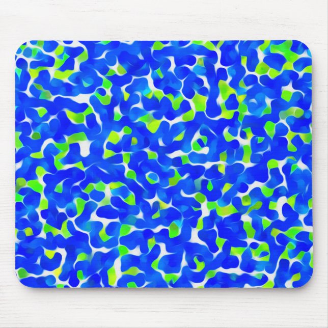 Blue and Green Abstract Pattern Mouse Pad (Front)