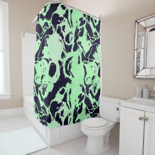 Blue and Green Abstract Shower Curtain