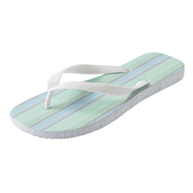 Blue and Green Abstract Stripes Jandals (Angled)