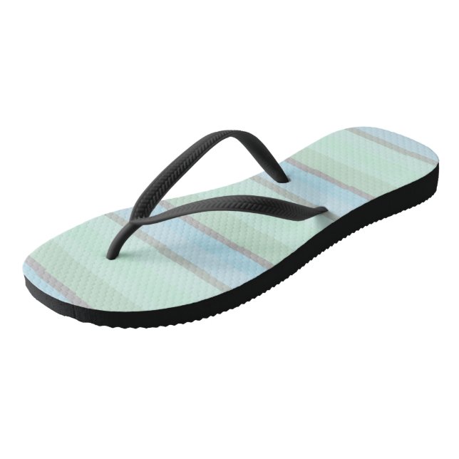 Blue and Green Abstract Stripes Jandals (Angled)