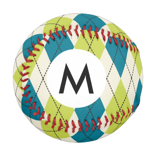 Blue And Green Argyle Baseball (Front Left)