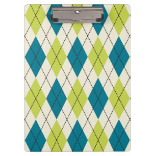 Blue And Green Argyle Clipboard