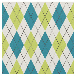 Blue And Green Argyle Fabric
