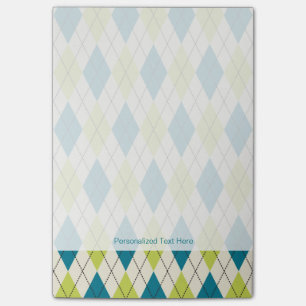 Blue And Green Argyle Post-it Notes