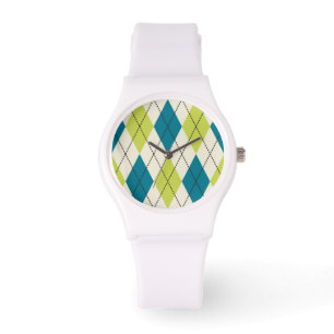 Blue And Green Argyle Watch