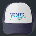 Blue and Green Beach Yoga Tropical California Hat<br><div class="desc">Perfect hat for the the yoga lover! Says "yoga." in a blue and green ombre.</div>