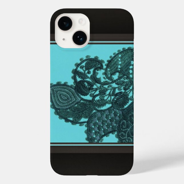 Blue And Green Bohemian Paisley Case-Mate iPhone Case (Back)