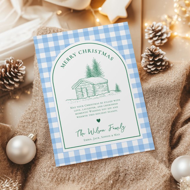 Blue and Green Boho Arch Christmas Holiday Card (Creator Uploaded)