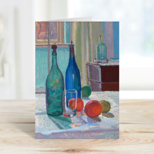 Blue and Green Bottles and Oranges   Spencer Gore Card