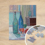 Blue and Green Bottles and Oranges | Spencer Gore Jigsaw Puzzle<br><div class="desc">Blue and Green Bottles and Oranges (ca. 1914) | Original artwork by British painter Spencer Frederick Gore (1878 - 1914). The artist is known for his landscapes, music-hall scenes and interiors under the influence of the Post-Impressionists. This piece depicts a still life with blue and green bottles on a table...</div>