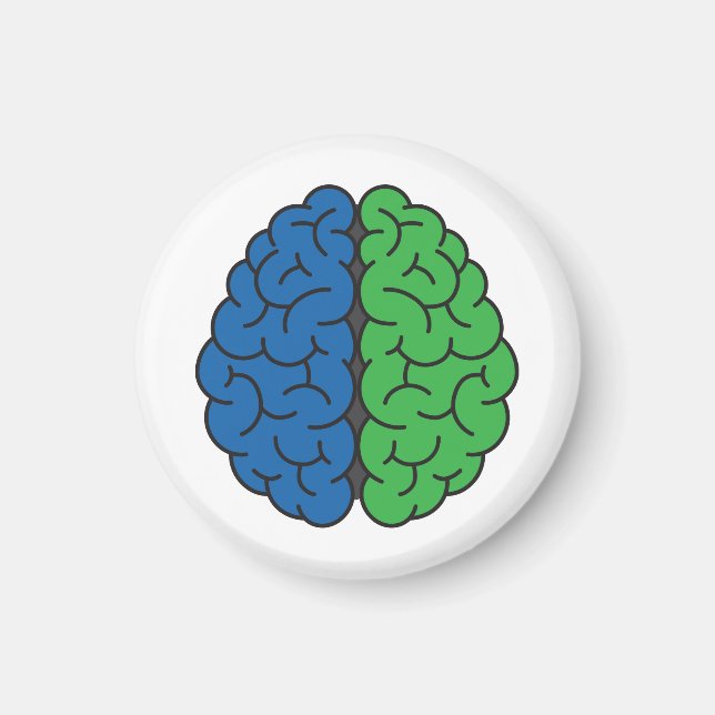 Blue and Green Brain | Intracranial Hypertension Magnet (Front)