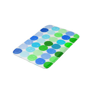Blue and Green Bubbles Bath Mat