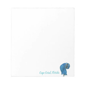 Blue and Green Burrowing Owl Notepad