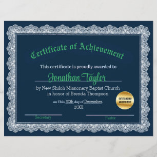 Blue and Green Certificate of Achievement