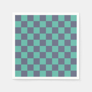 Blue and Green Chequerboard Napkin