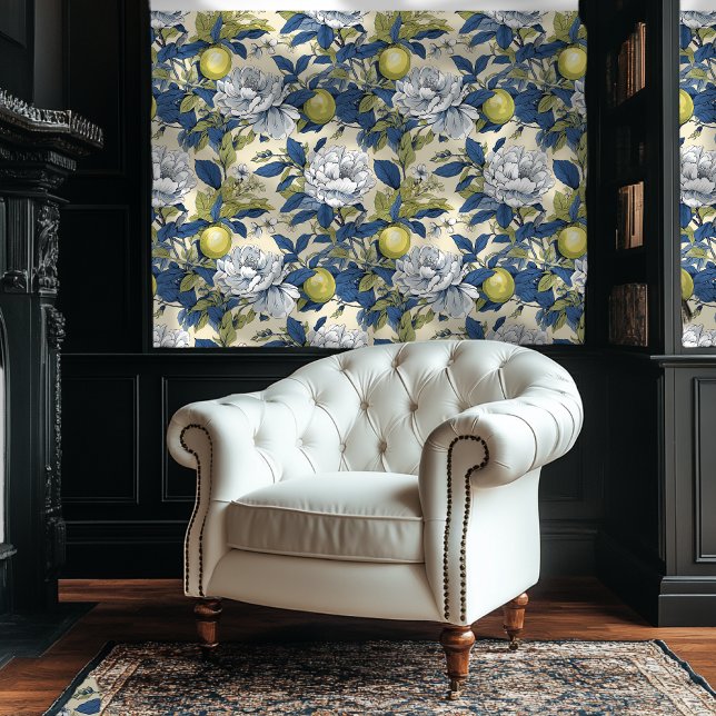 Blue and Green Chinoiserie Style Floral Wallpaper  (Creator Uploaded)