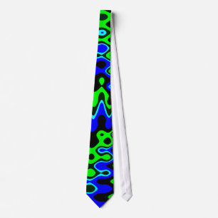 Blue and Green Colorful Psychedelic Neck Tie