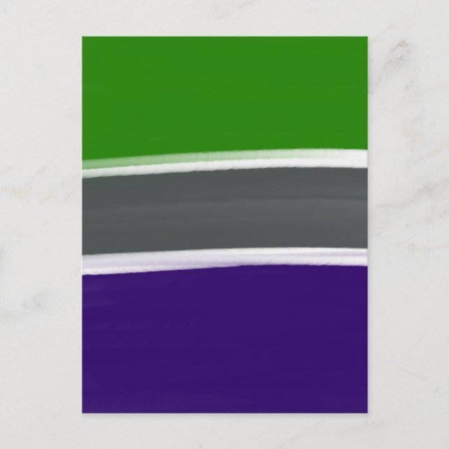 Blue and Green Colour Block Art Postcard (Front)