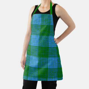 Blue and Green Crosshatch Chequered Design Apron