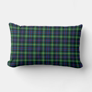 Blue and Green Farquharson Clan Scottish Plaid Lumbar Cushion