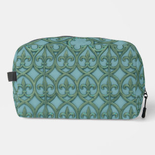 Blue And Green Fleur-de-lis Dopp Kit