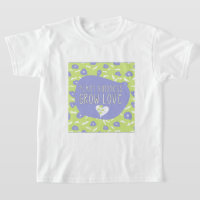 Blue and Green Floral Kindness Youth T-Shirt