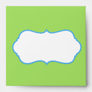 Blue and Green Floral Square Linen Envelope