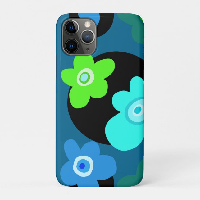 Blue and green flowers Case-Mate iPhone case (Back)