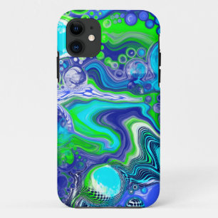 Blue and Green Fluid Art Pour Painting Effect Case-Mate iPhone Case